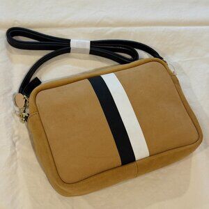 CLARE V. Midi Sac Natural w/Stripes (Tan/Black and White Stripes) NEW SAMPLE